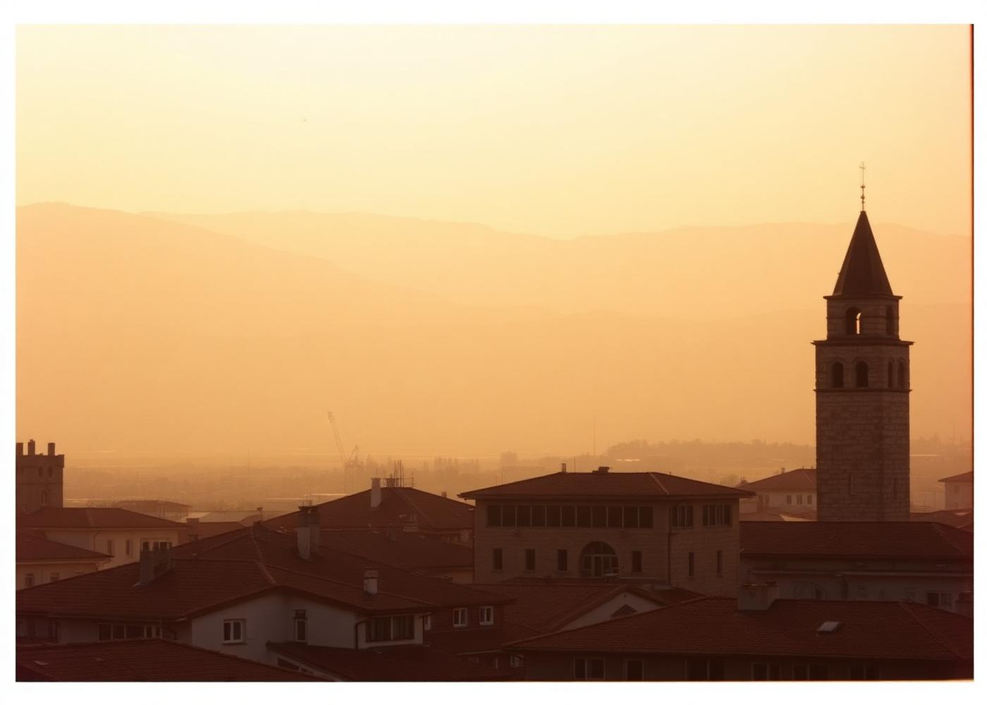 Bergamo Città Alta at sunset